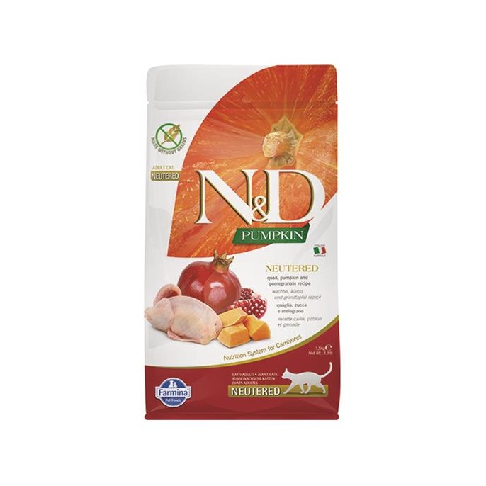 Farmina N&D cat PUMPKIN (GF) adult, neutered, quail & pomegranate 1,5 kg